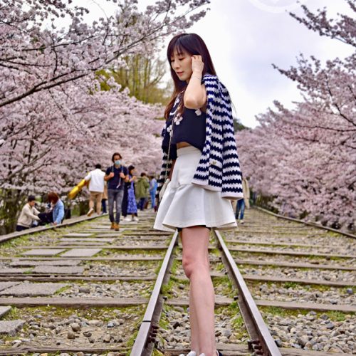 【京都】《蹴上傾斜鐵道 | 蹴上インクライン》荒廢鐵路旁的櫻花